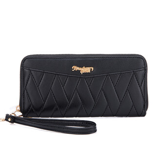 VIVI LONG WALLET - QUILTED BR, BLACK